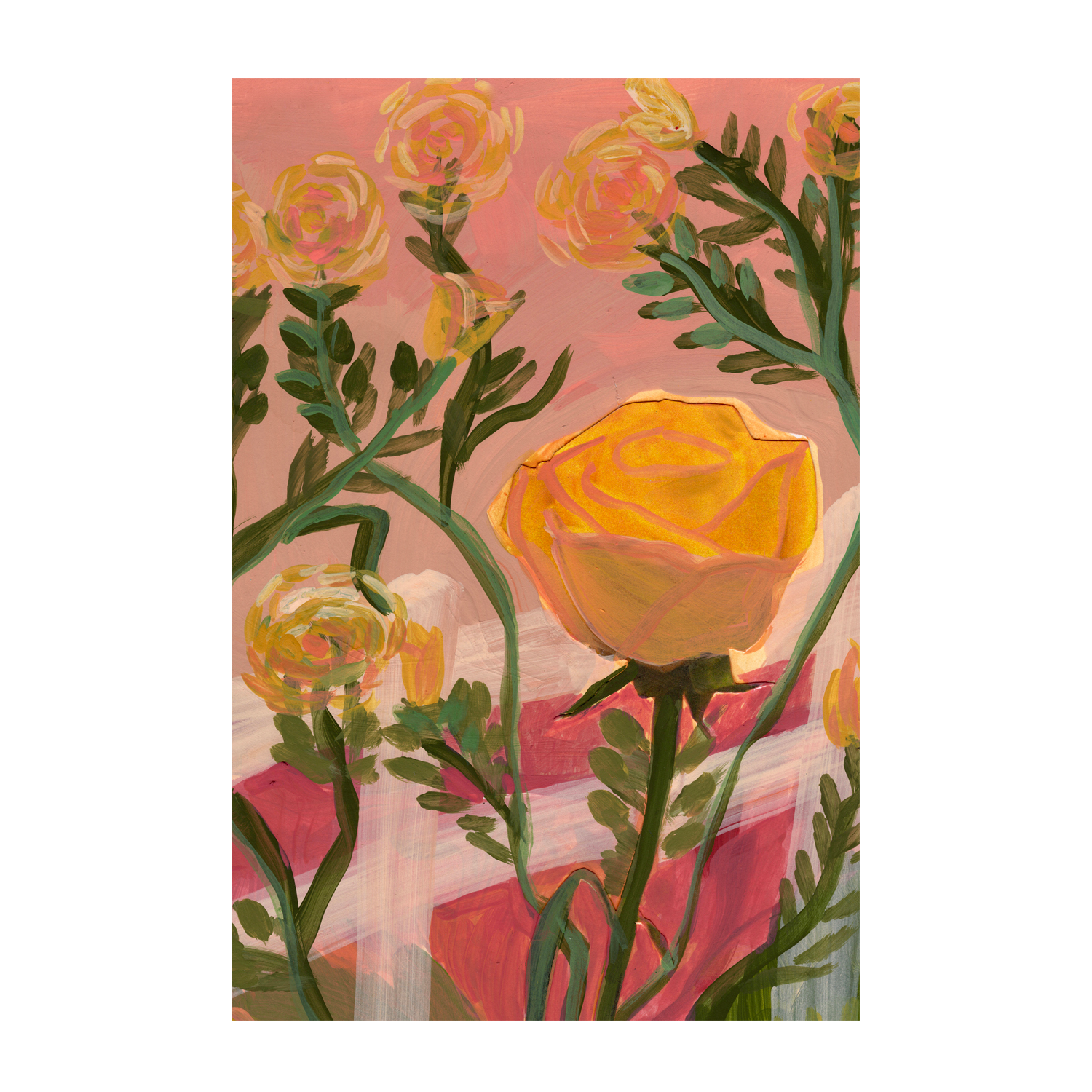 wall-art-print-canvas-poster-framed-Yellow Roses , By Eleanor Baker-1