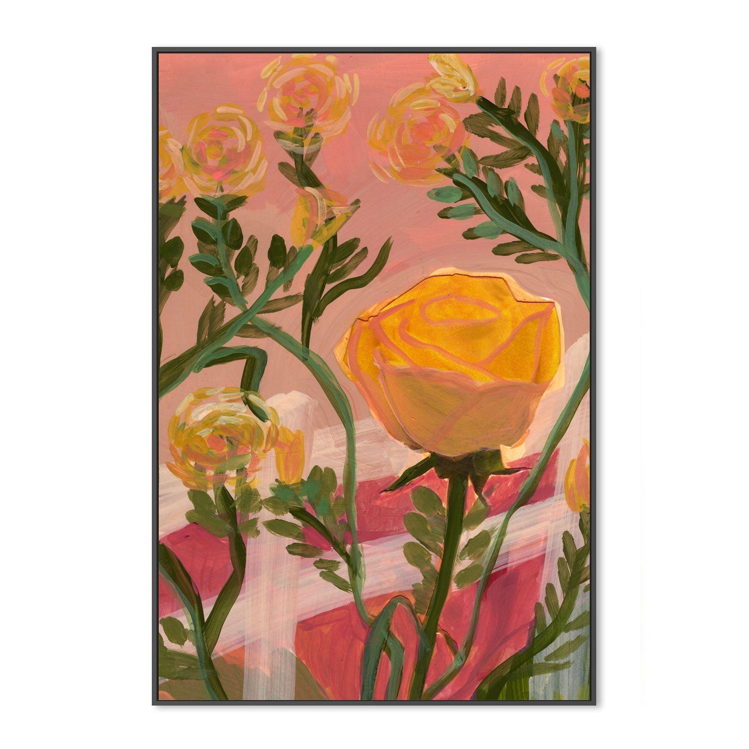 wall-art-print-canvas-poster-framed-Yellow Roses , By Eleanor Baker-3