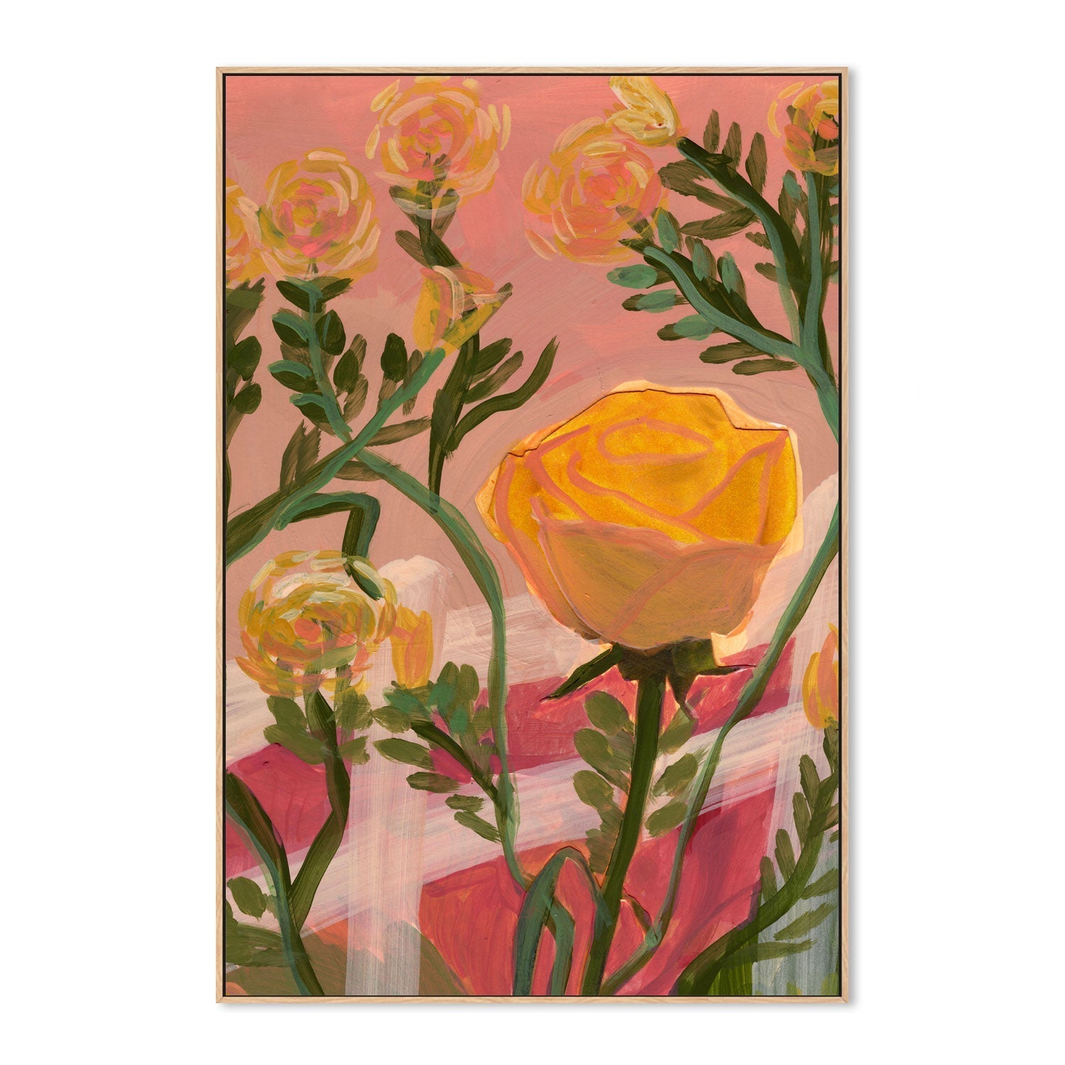 wall-art-print-canvas-poster-framed-Yellow Roses , By Eleanor Baker-4