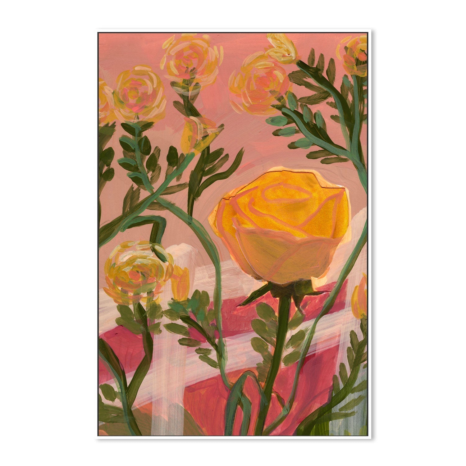 wall-art-print-canvas-poster-framed-Yellow Roses , By Eleanor Baker-5