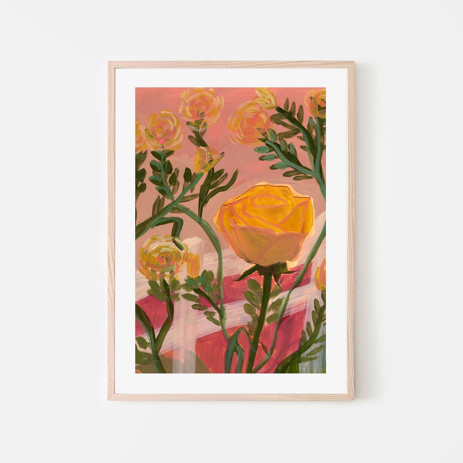 wall-art-print-canvas-poster-framed-Yellow Roses , By Eleanor Baker-6