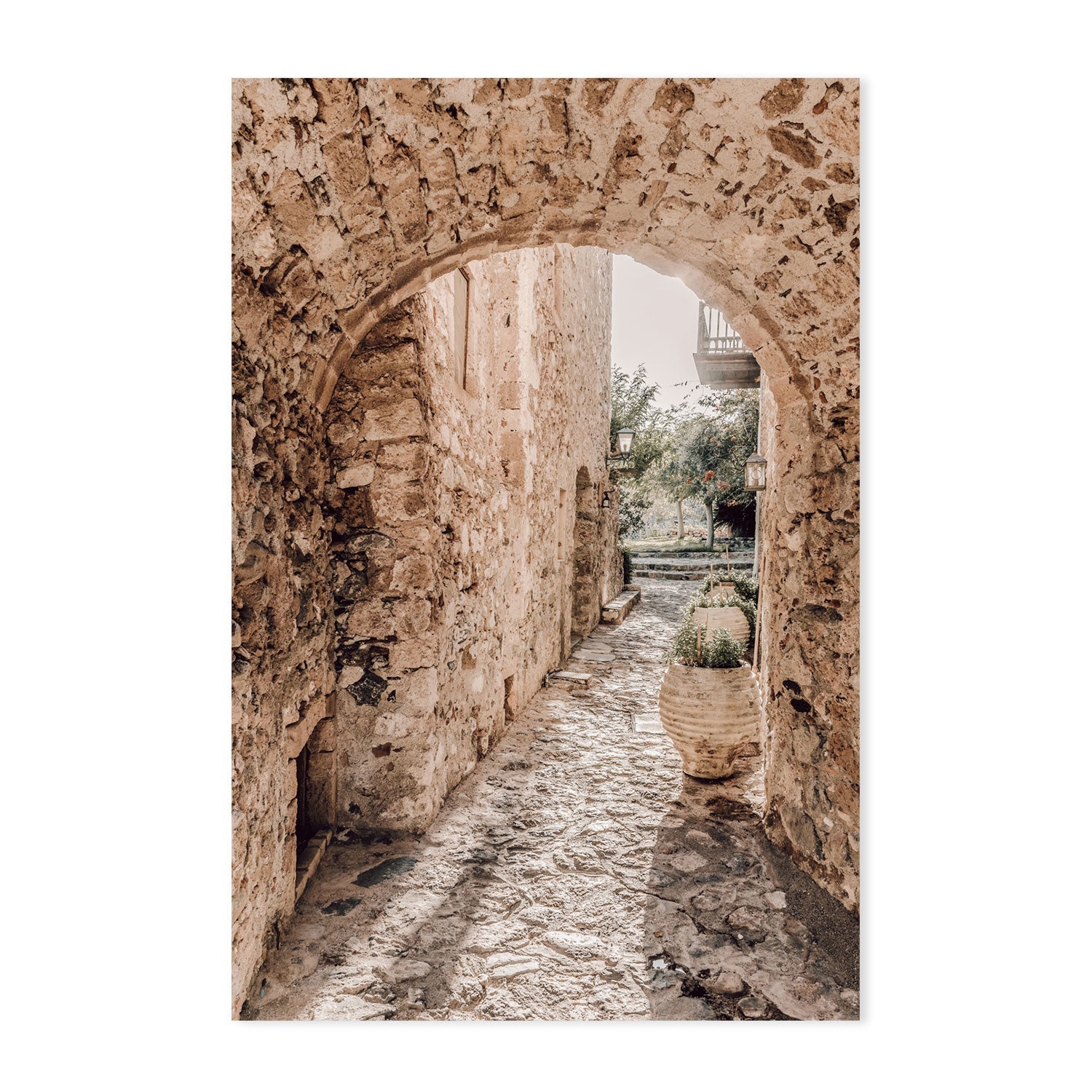 Yellow stone arch from a medieval Castle-Gioia-Prints-Framed-Canvas-Poster-GIOIA-WALL-ART