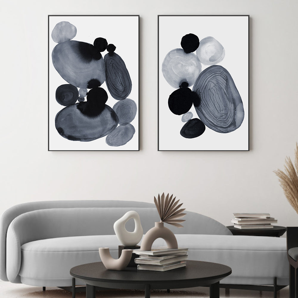 wall-art-print-canvas-poster-framed-Zen Garden Stones, Style A & B, Set of 2 , By Danushka Abeygoda-2