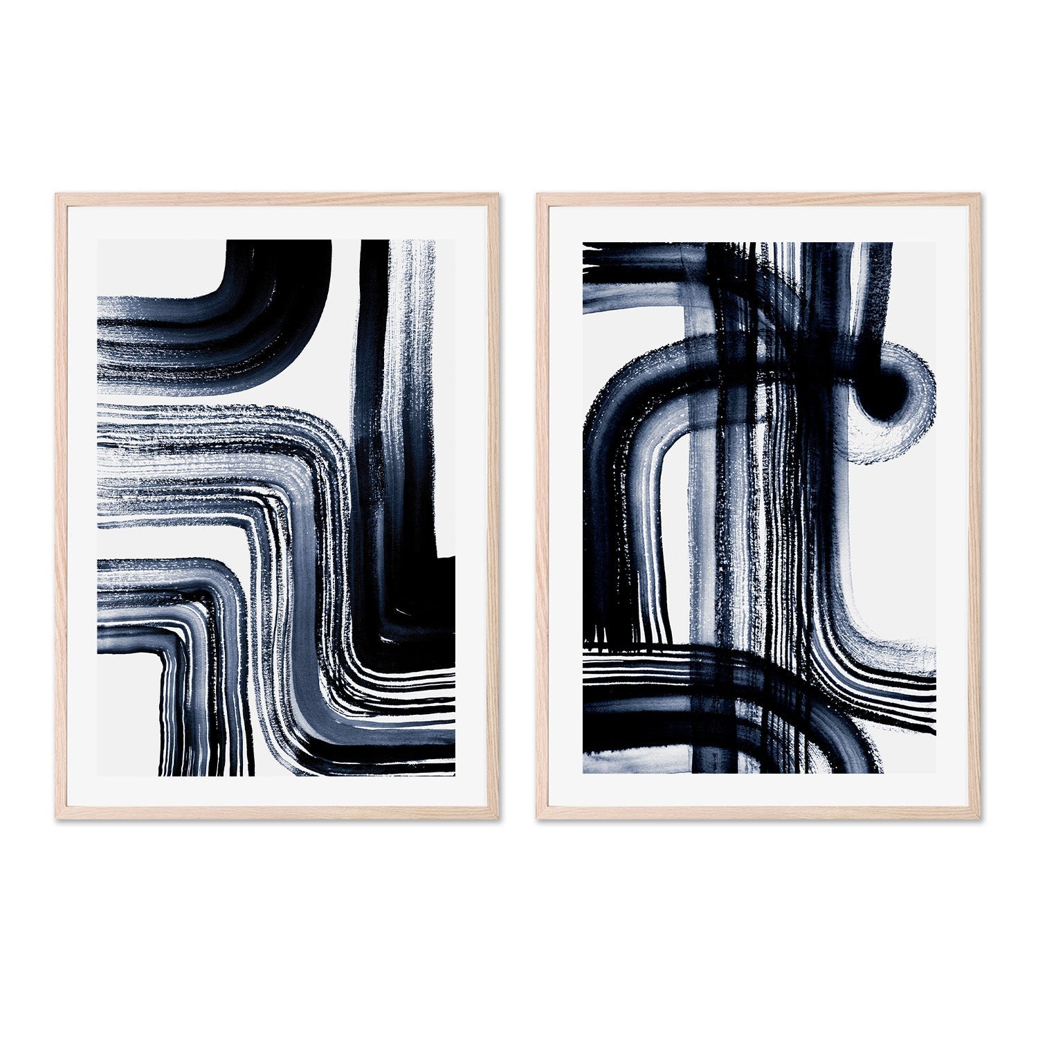 wall-art-print-canvas-poster-framed-Zen Garden Strokes, Style A & B, Set Of 2 , By Danushka Abeygoda-6