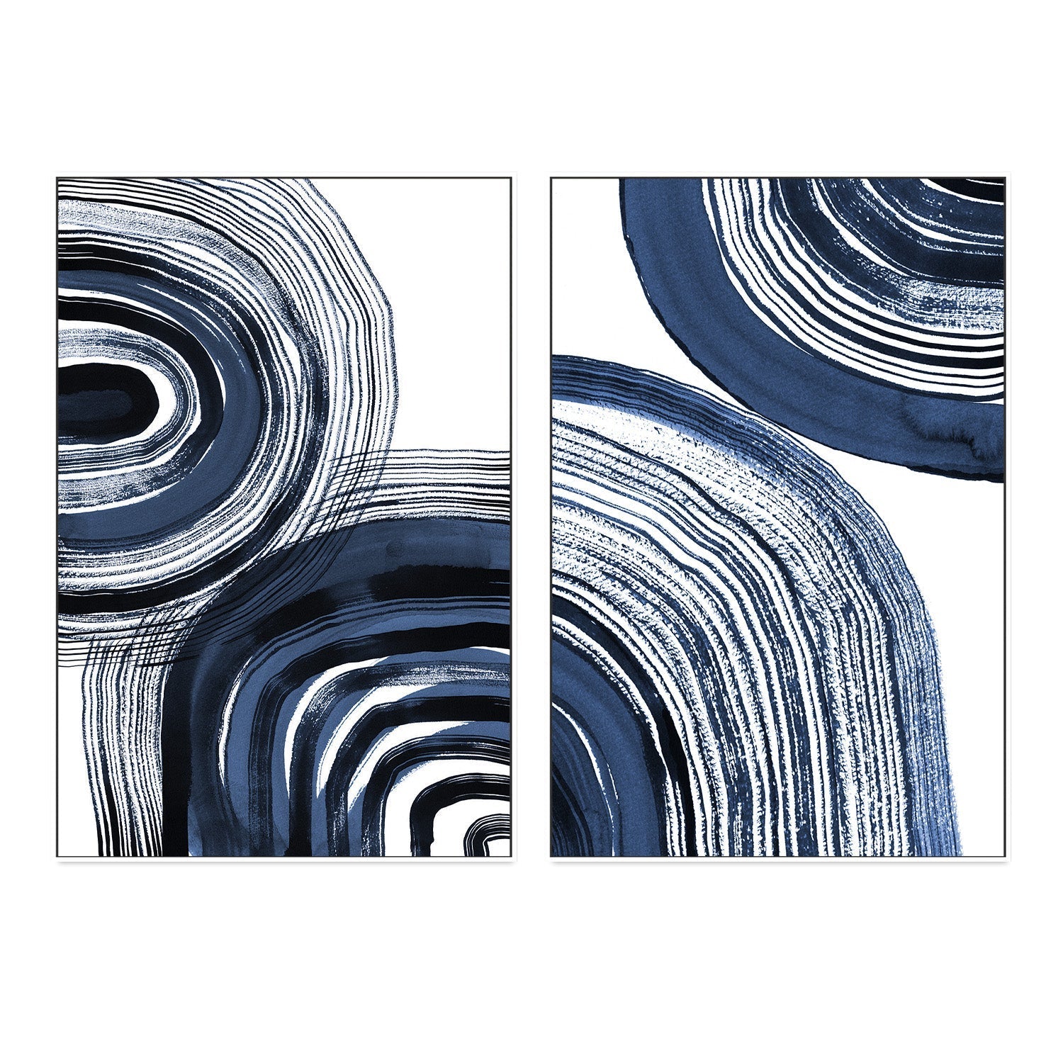 wall-art-print-canvas-poster-framed-Zen Garden Strokes, Style C & D, Set Of 2 , By Danushka Abeygoda-5