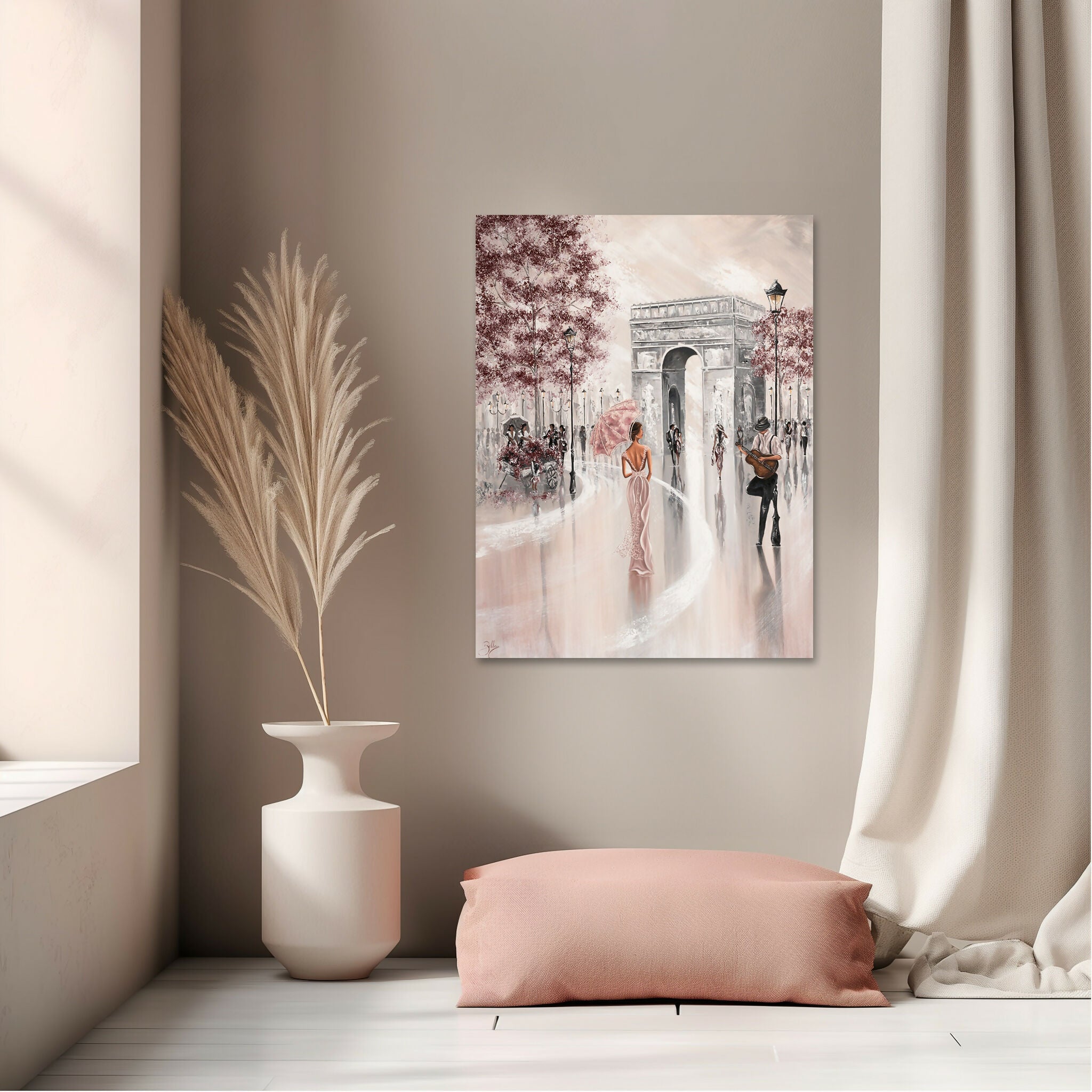 Glimpse, Paris Flair, Original Hand-Painted Canvas By Isabella Karolewicz